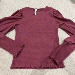 Anthropologie shirred ruched blouse size M